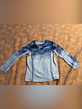 Boys Blue Ocean Print Fishing Top